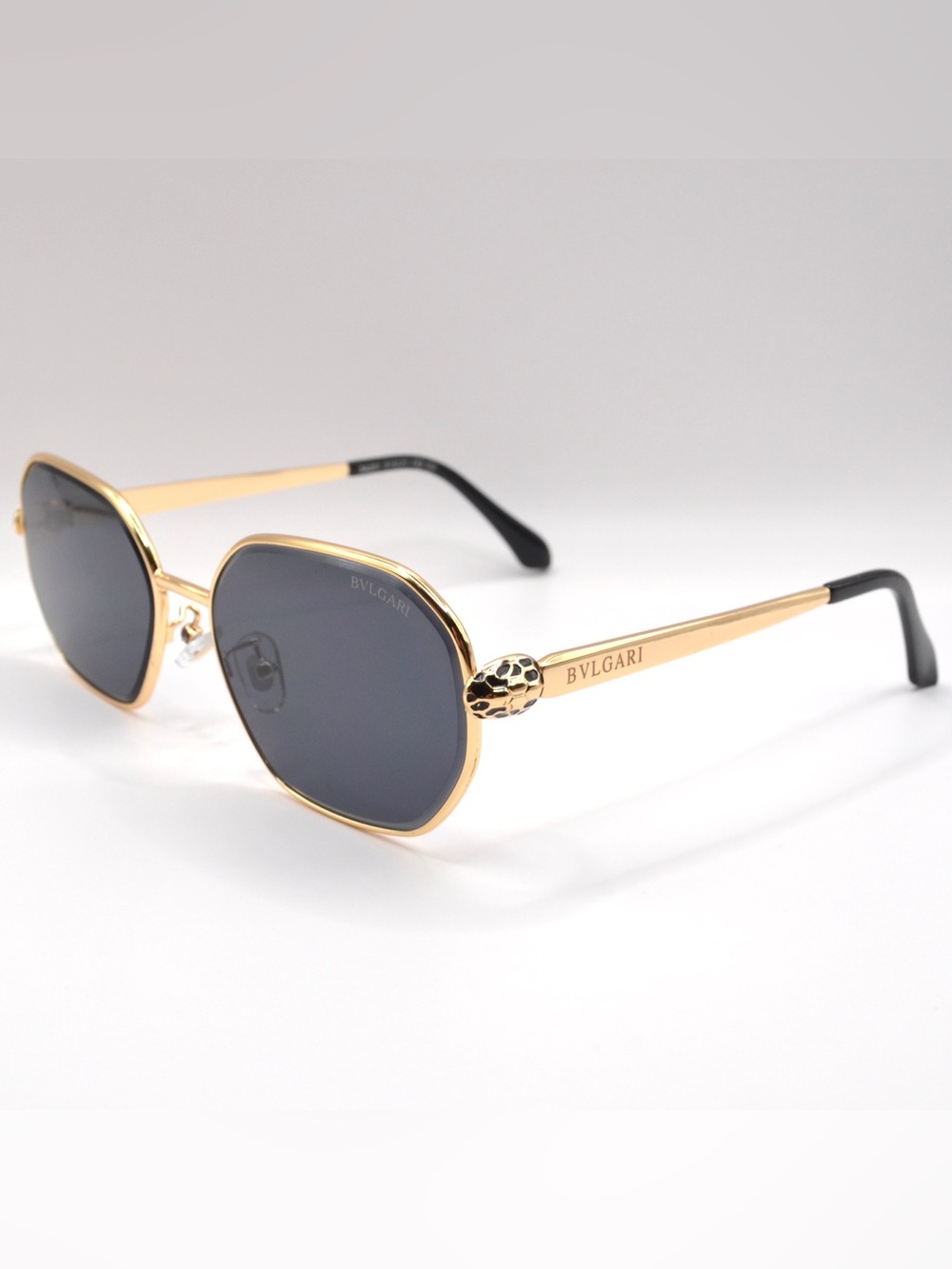 BVLGARI Women’s Gold Metal Sunglasses Grey Lens New 51-21-153
